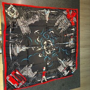 Silk London themed Lulu Guinness square scarf